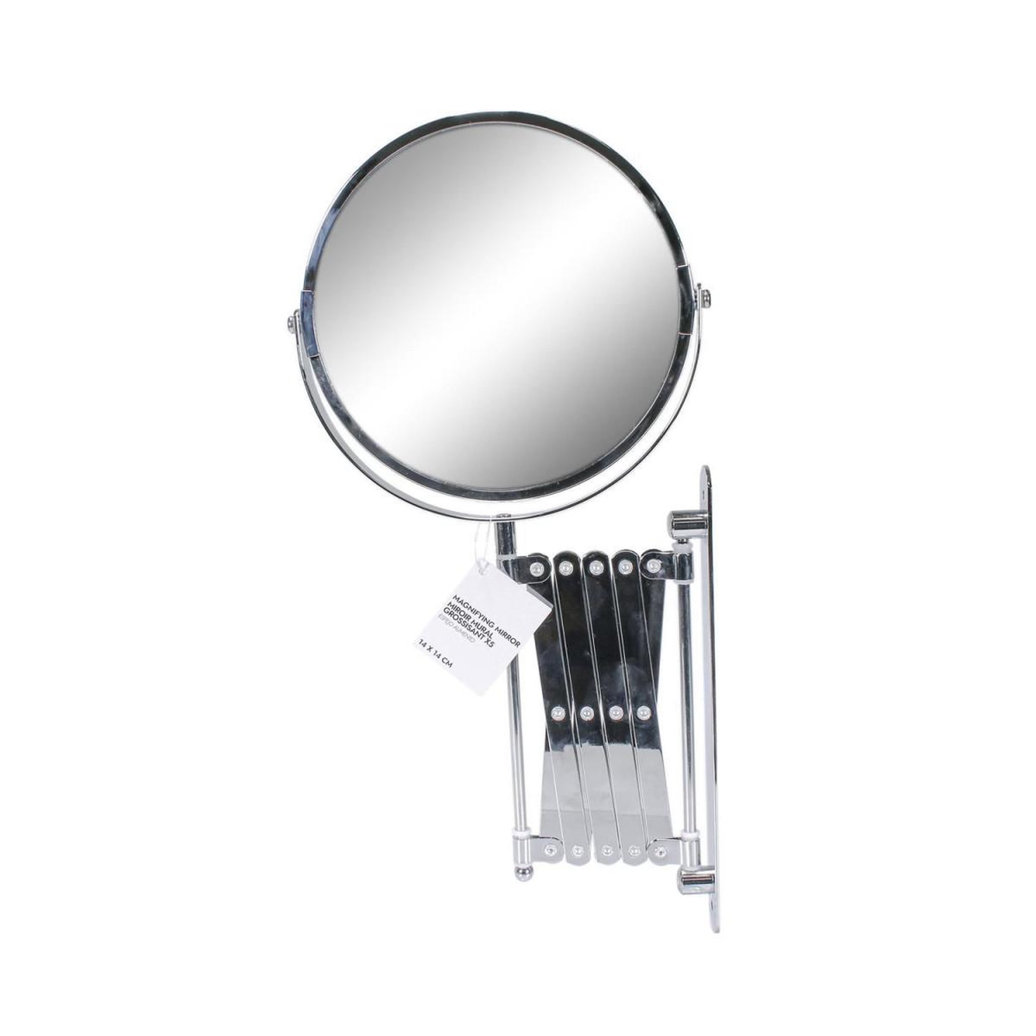 Voir la diapositive 3 : Cosmetic Club Miroir grossissant x5  mural  14cm argent