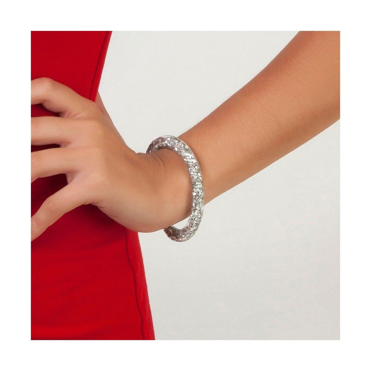 SC CRYSTAL Bracelet argent tube strass par SC Crystal