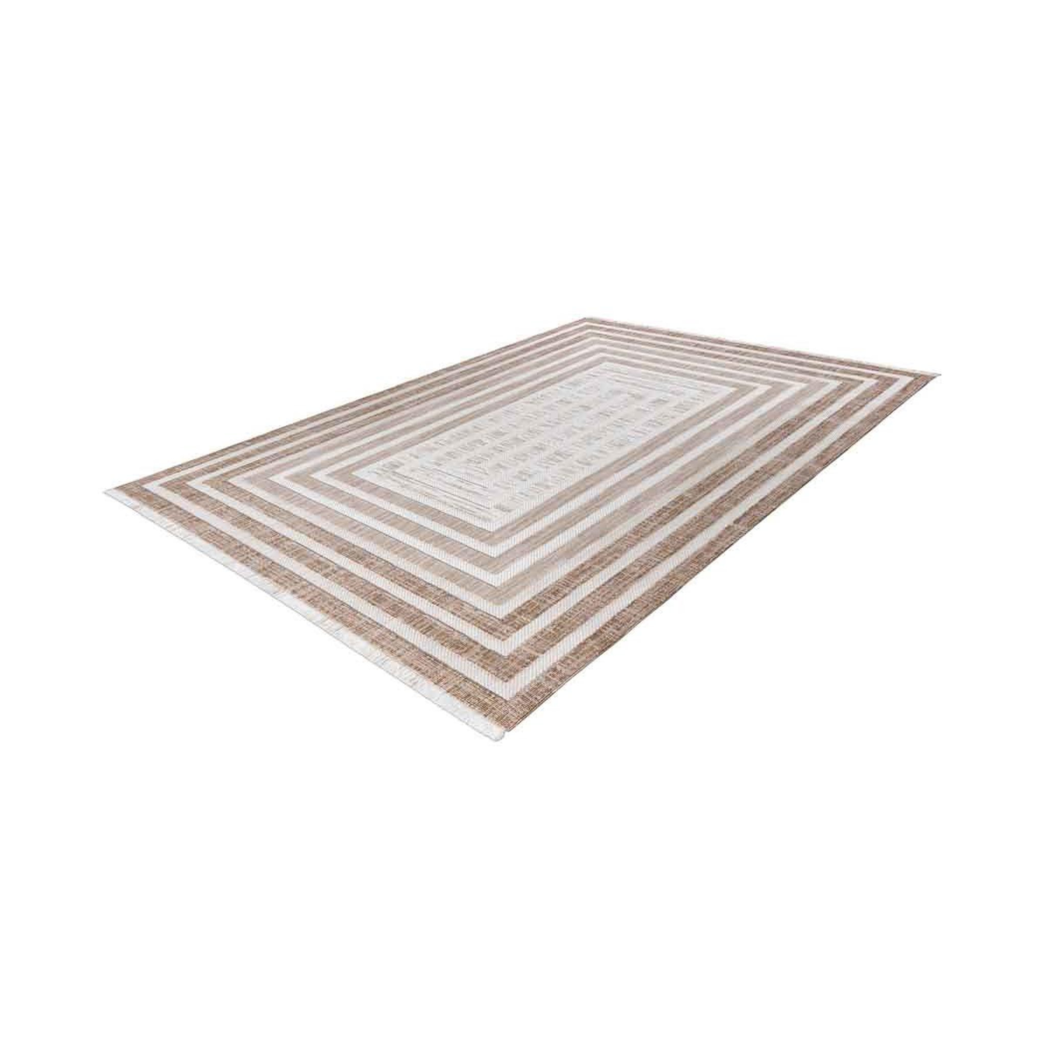 Voir la diapositive 2 : Paris Prix Tapis tissé géométrique  sarai  marron & beige