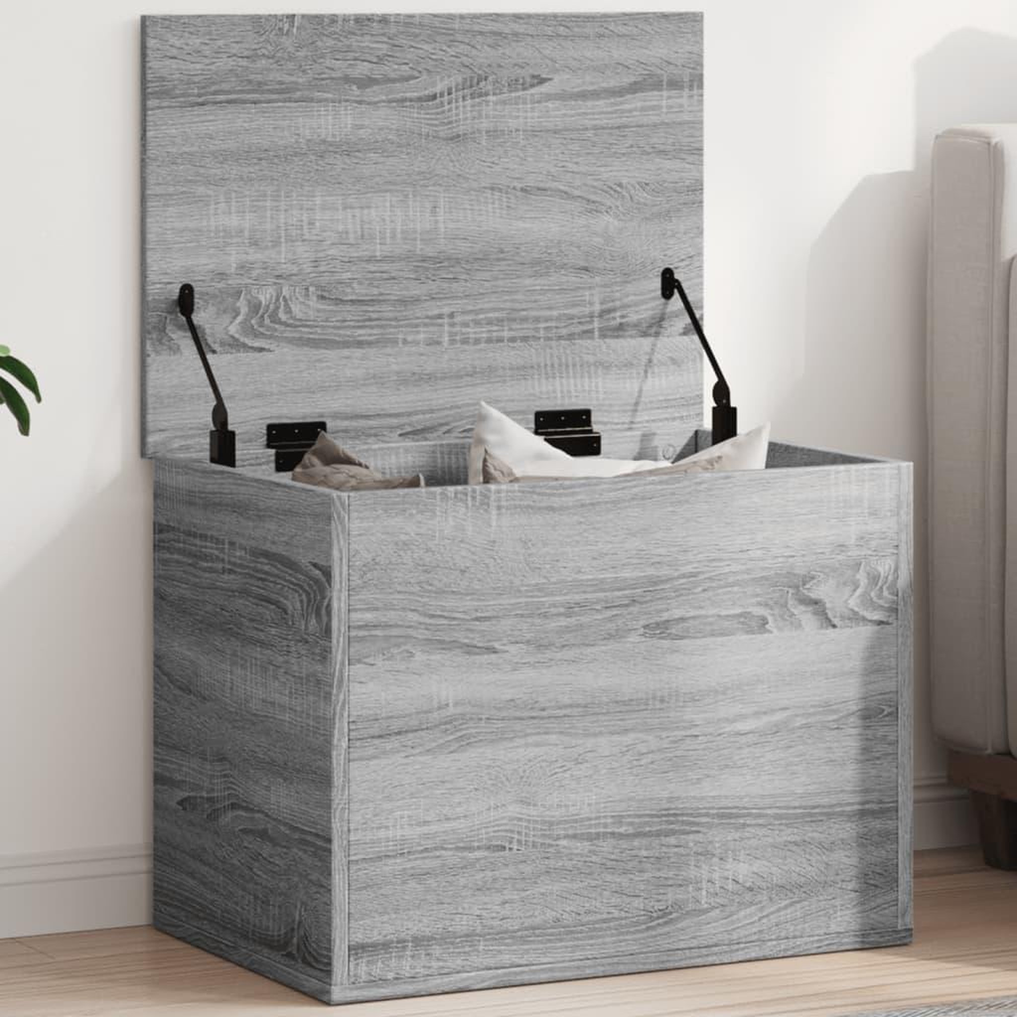 VIDAXL Boîte de rangement sonoma gris 60x42x46 cm bois d'ingenierie