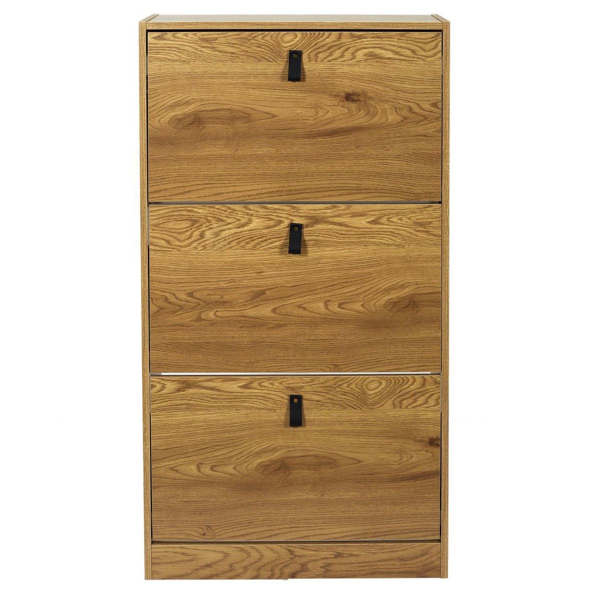 TOILINUX Meuble à chaussures avec 3 portes - Effet Bois