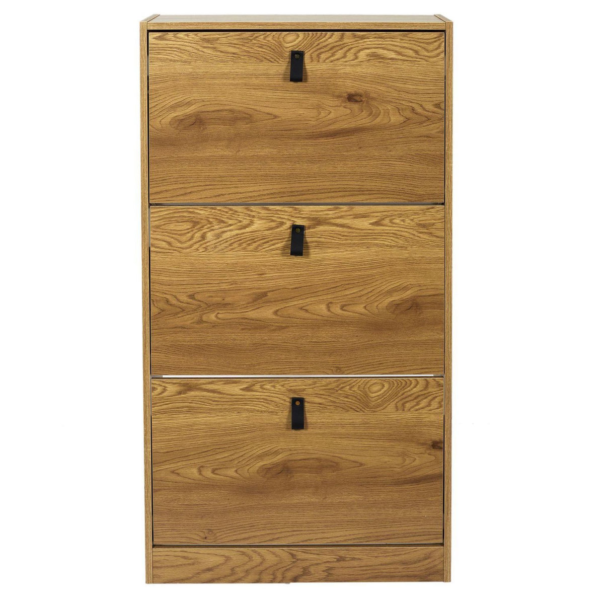 TOILINUX Meuble à chaussures avec 3 portes - Effet Bois