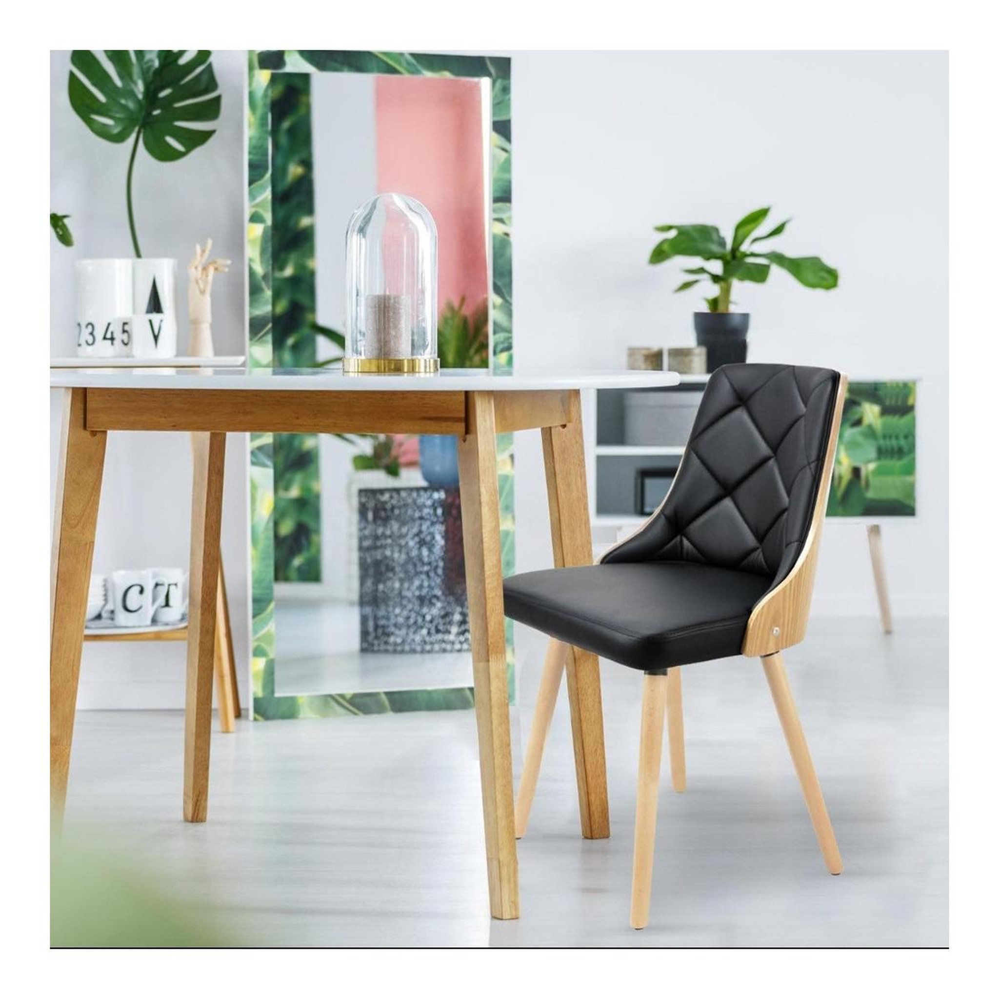 Voir la diapositive 4 : Paris Prix Lot de 2 chaises scandinave  cargo  79cm chêne & noir