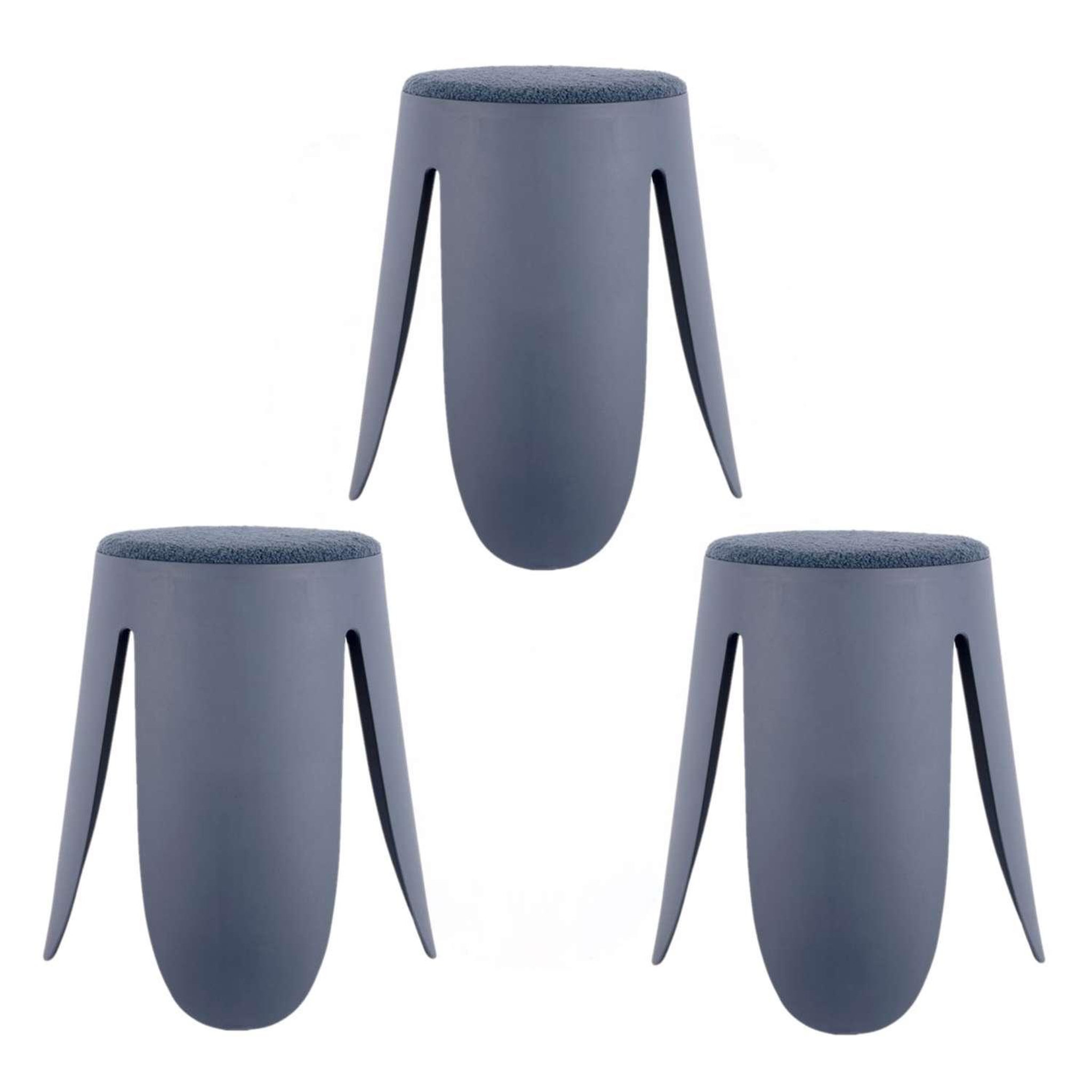TOILINUX Lot de 3 tabourets keystone. Coloris disponibles : Marron, Jaune, Noir