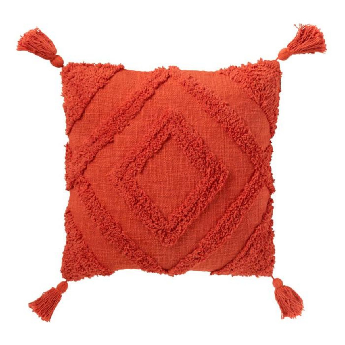 Paris Prix Coussin Déco Tufté  Efren  50x50cm Rouge Brique