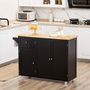 Voir la diapositive 2 : HOMCOM Desserte de cuisine multi rangement tiroir 3 portes avec étagère porte-torchons MDF noir hévéa
