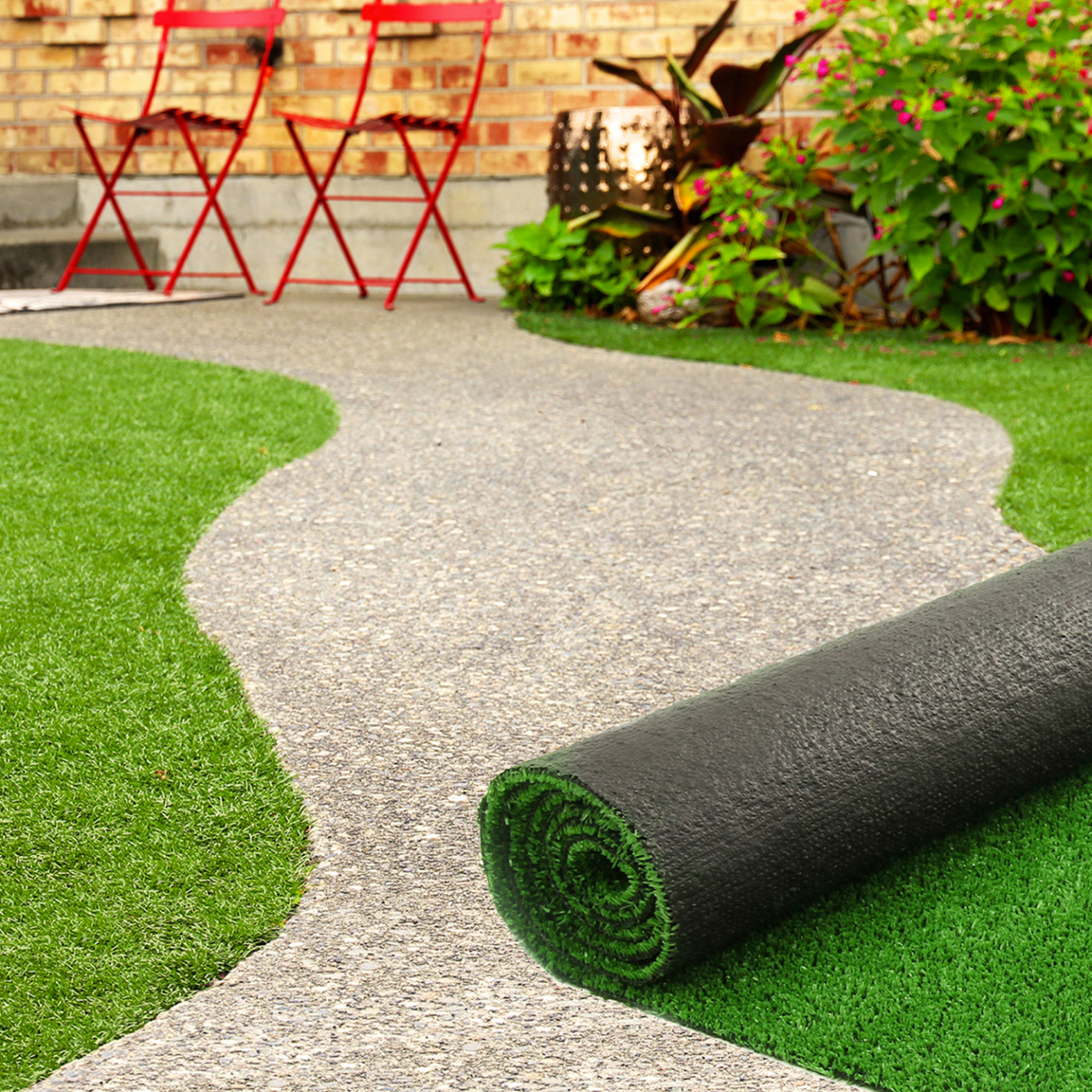 Voir la diapositive 2 : ID MARKET Gazon synthétique artificiel 1x10 M 7 mm d'épaisseur pour jardin et balcon