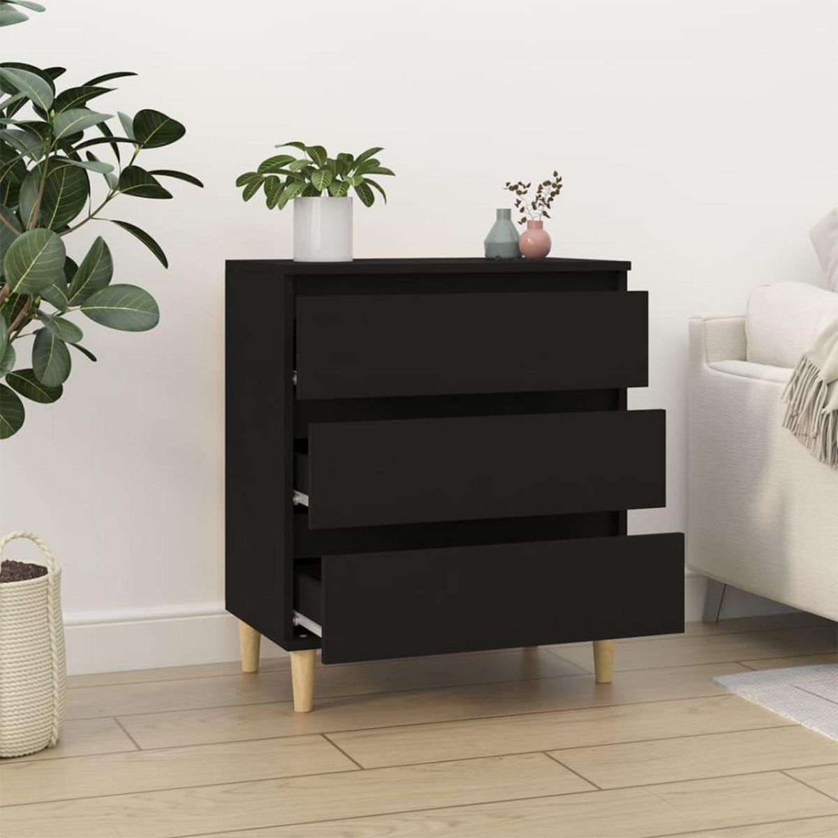 VIDAXL Buffet Noir 60x35x70 cm Bois d'ingenierie