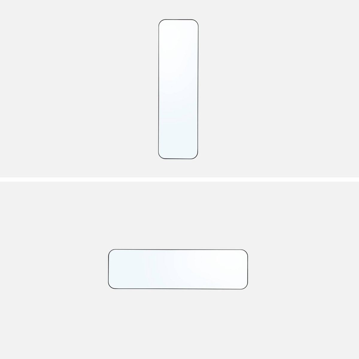 SWEEEK Miroir rectangulaire acier - 2 tailles possibles 60 x 90 x 1,8 cm / 34 x 119 x 1,8 cm - Harold