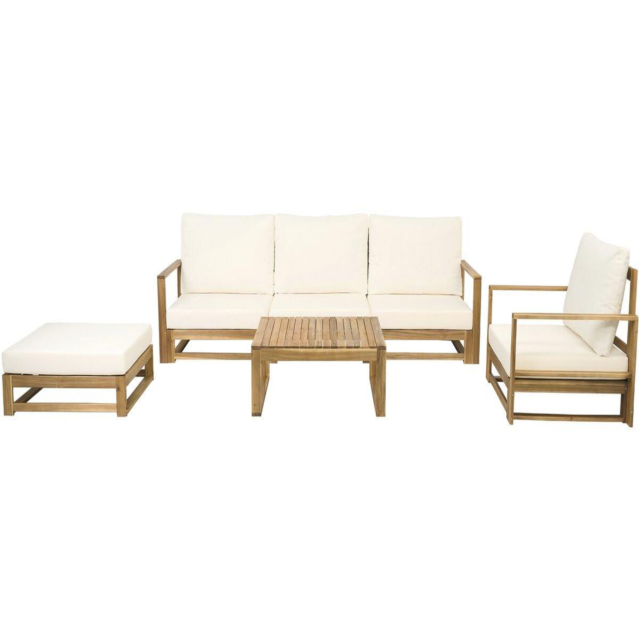 Habitat et Jardin Salon de jardin en bois modulable avec coussins  bellingham  - 5 places - beige