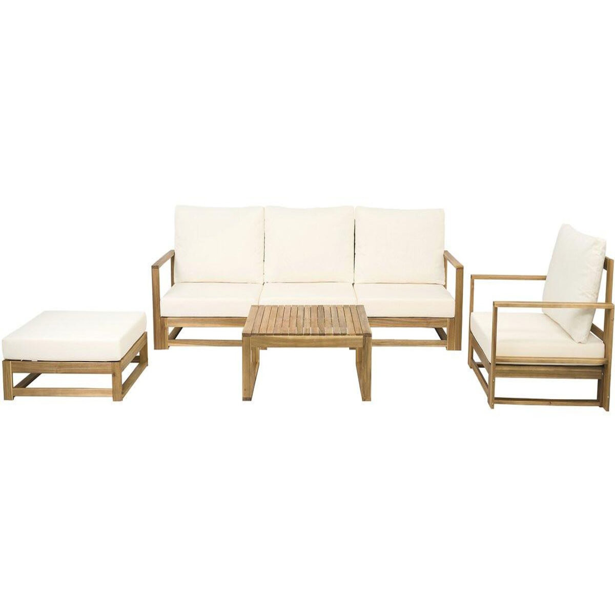 Habitat et Jardin Salon de jardin en bois modulable avec coussins  Bellingham  - 5 places - Beige