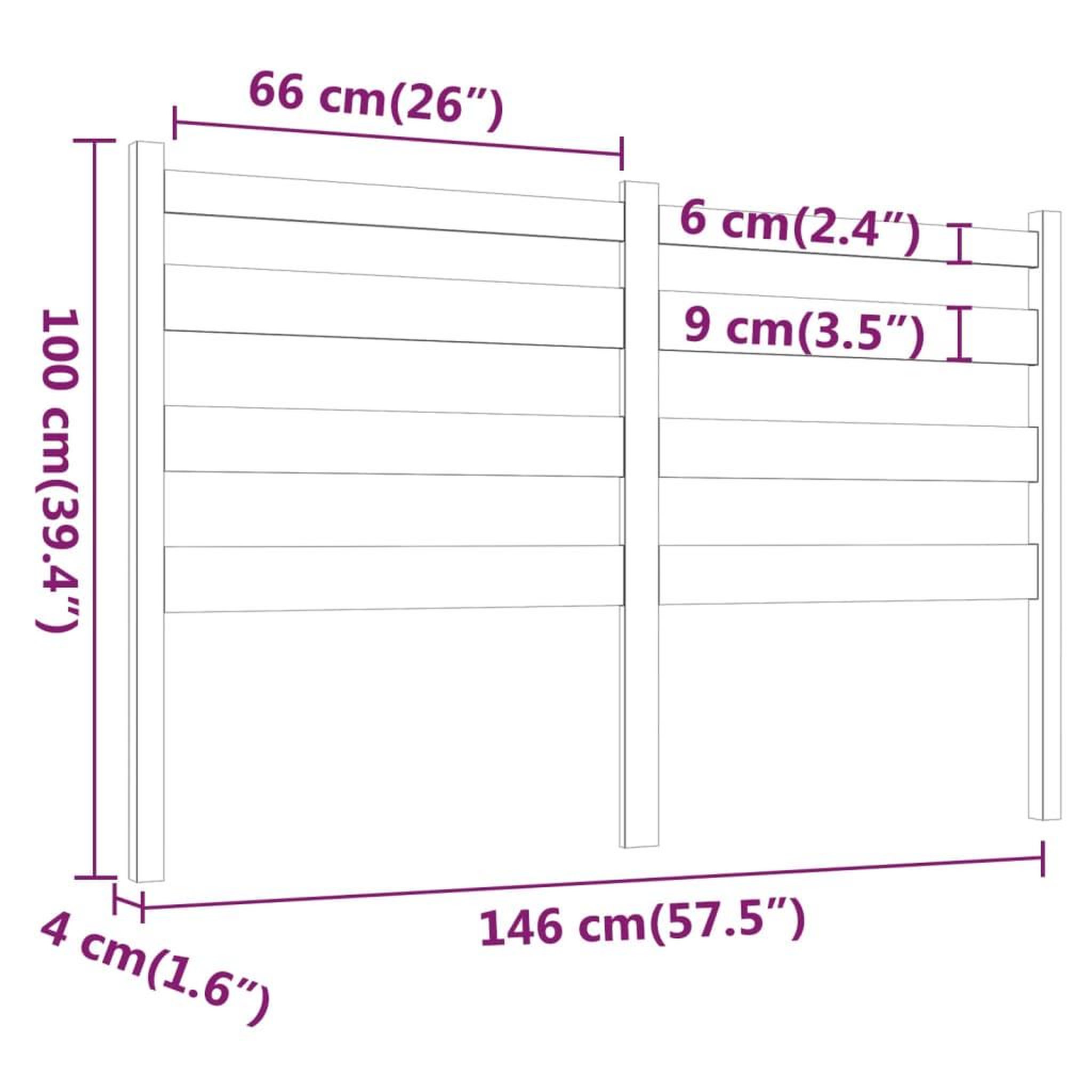 Voir la diapositive 6 : VIDAXL Tete de lit Marron miel 146x4x100 cm Bois massif de pin