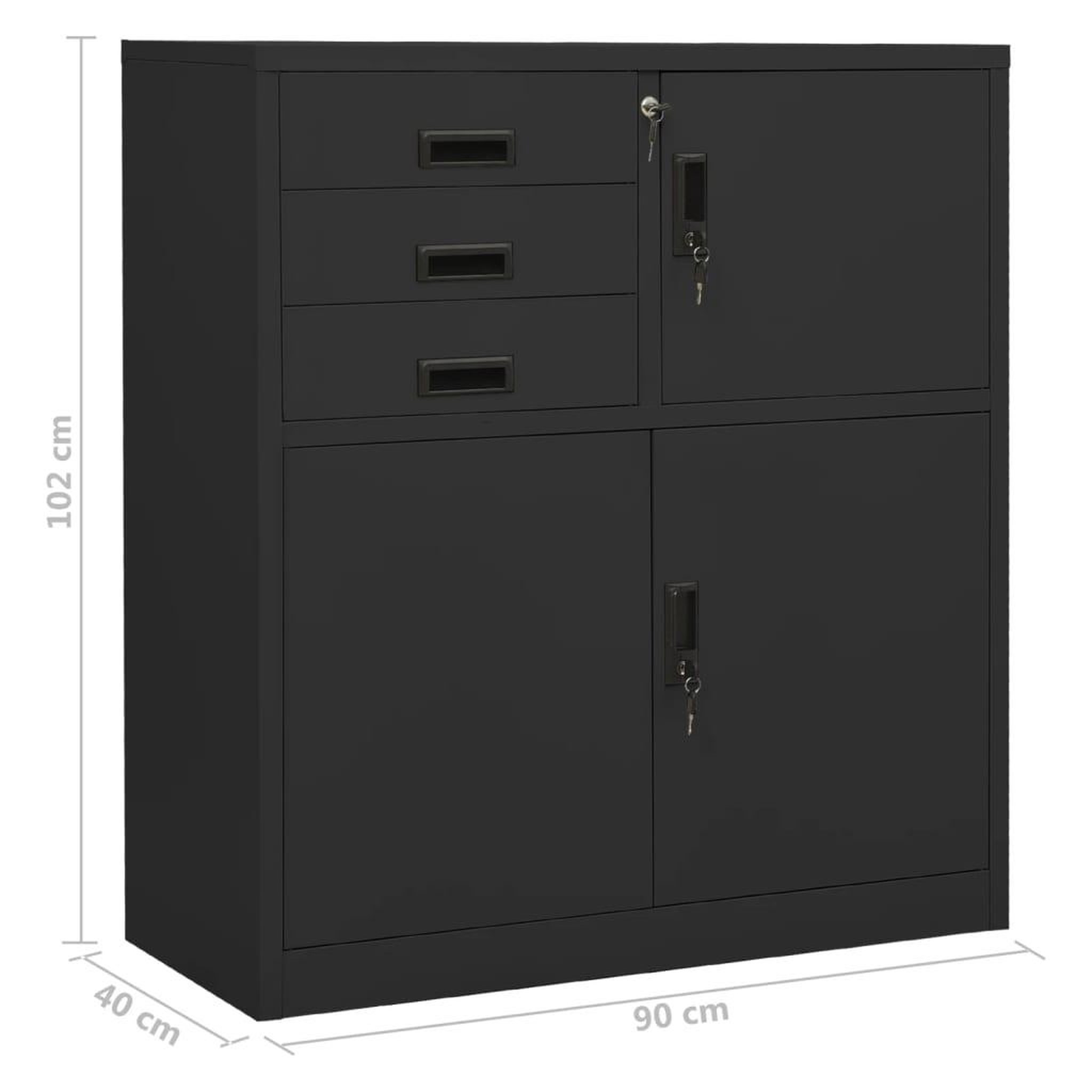 Voir la diapositive 6 : VIDAXL Armoire de bureau Anthracite 90x40x102 cm Acier
