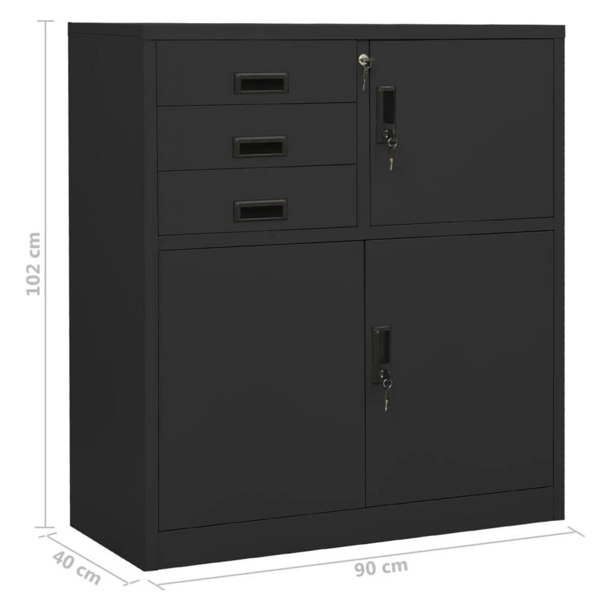 VIDAXL Armoire de bureau Anthracite 90x40x102 cm Acier