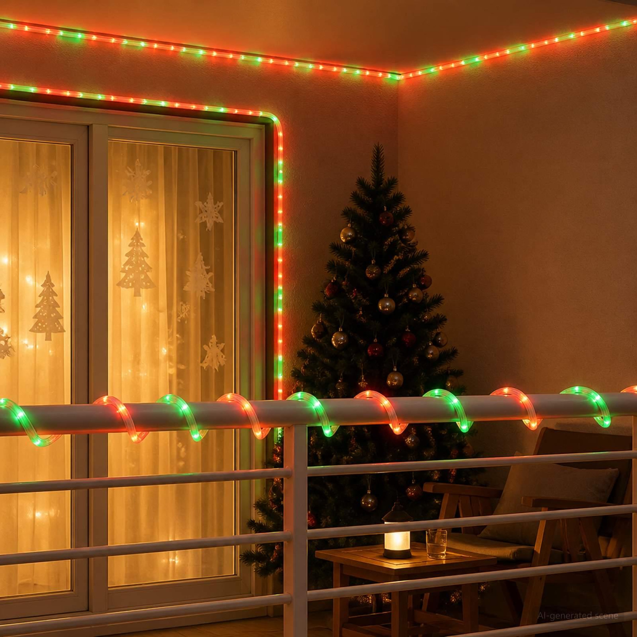 Voir la diapositive 4 : VIDAXL Cordon lumineux LED de Noël 240 LED Rouge & Vert 10 m