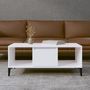 Voir la diapositive 1 : VIDAXL Table basse Blanc brillant 90x50x36,5 cm Bois d'ingenierie
