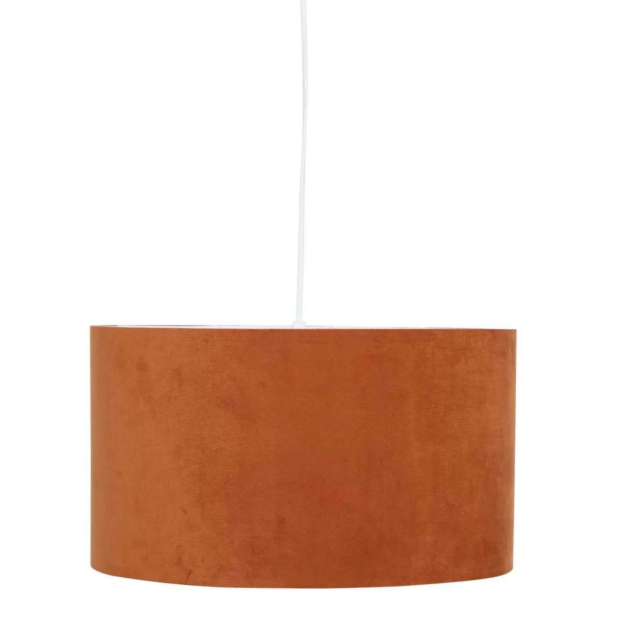 Voir la diapositive 2 : ATMOSPHERA Abat jour en velours  beline  40cm terracotta