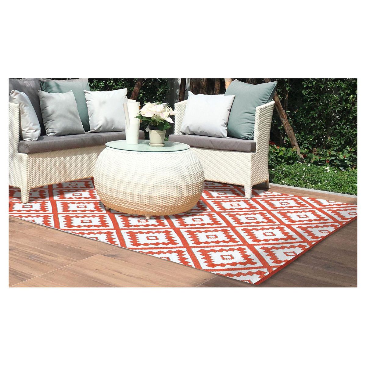 Inkazen Tapis extérieur - 120x180cm - Terracotta - VAHINE