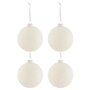 Voir la diapositive 1 : Paris Prix Lot de 4 Boules de Noël  Enneigée  12cm Blanc