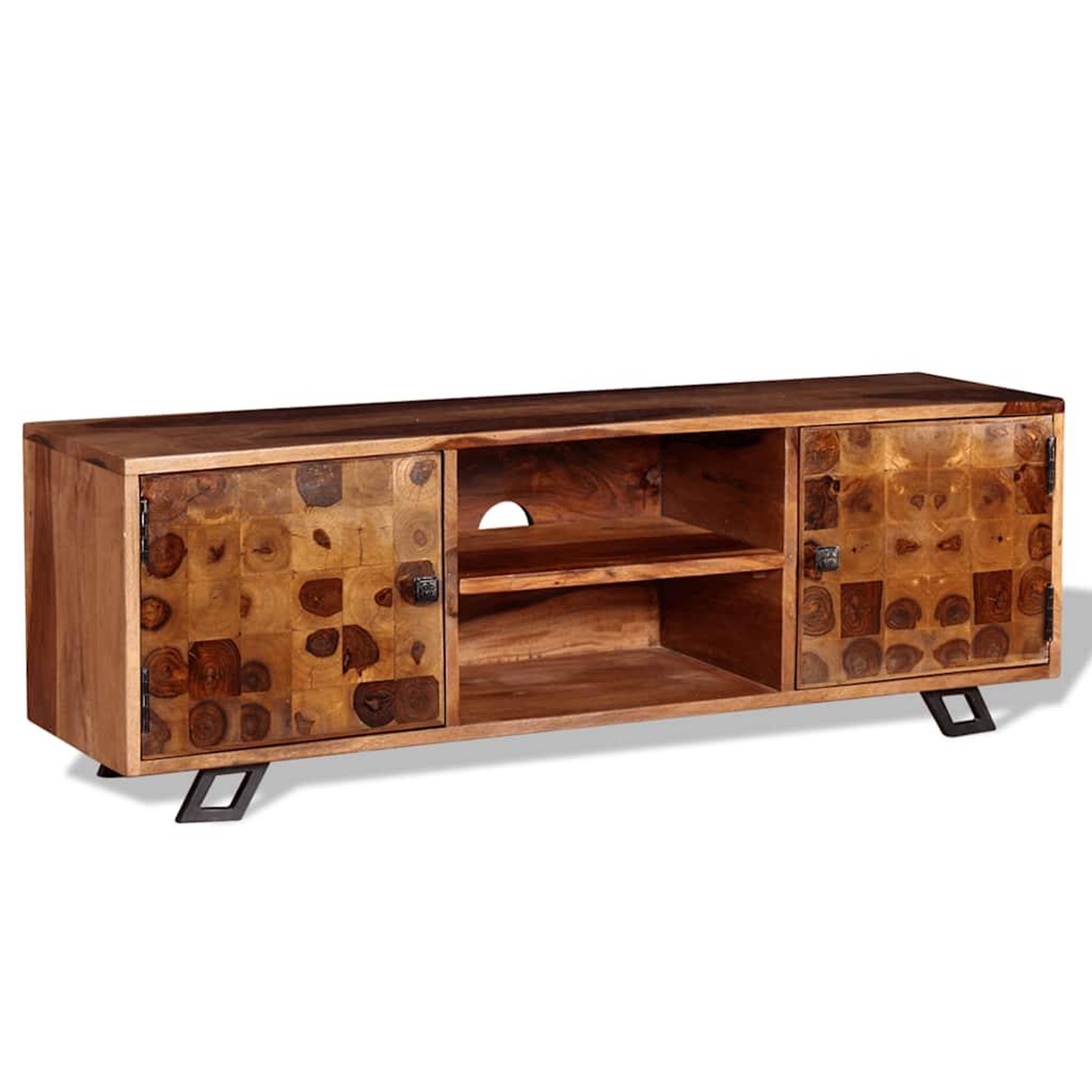 Voir la diapositive 1 : VIDAXL Meuble TV Bois massif 120x30x40 cm