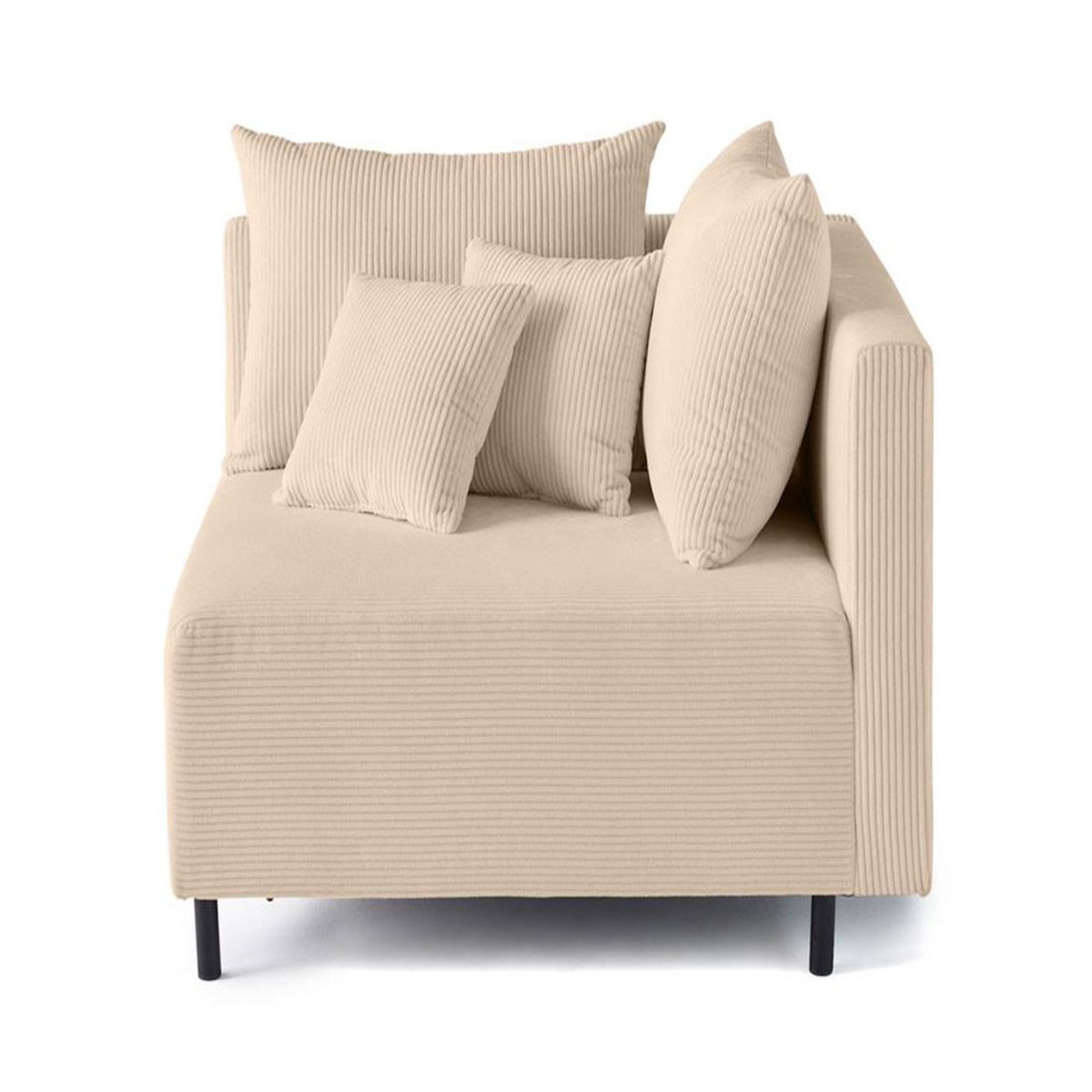 LISA DESIGN Edinburg - module d'assise d'angle droit - en velours côtelé