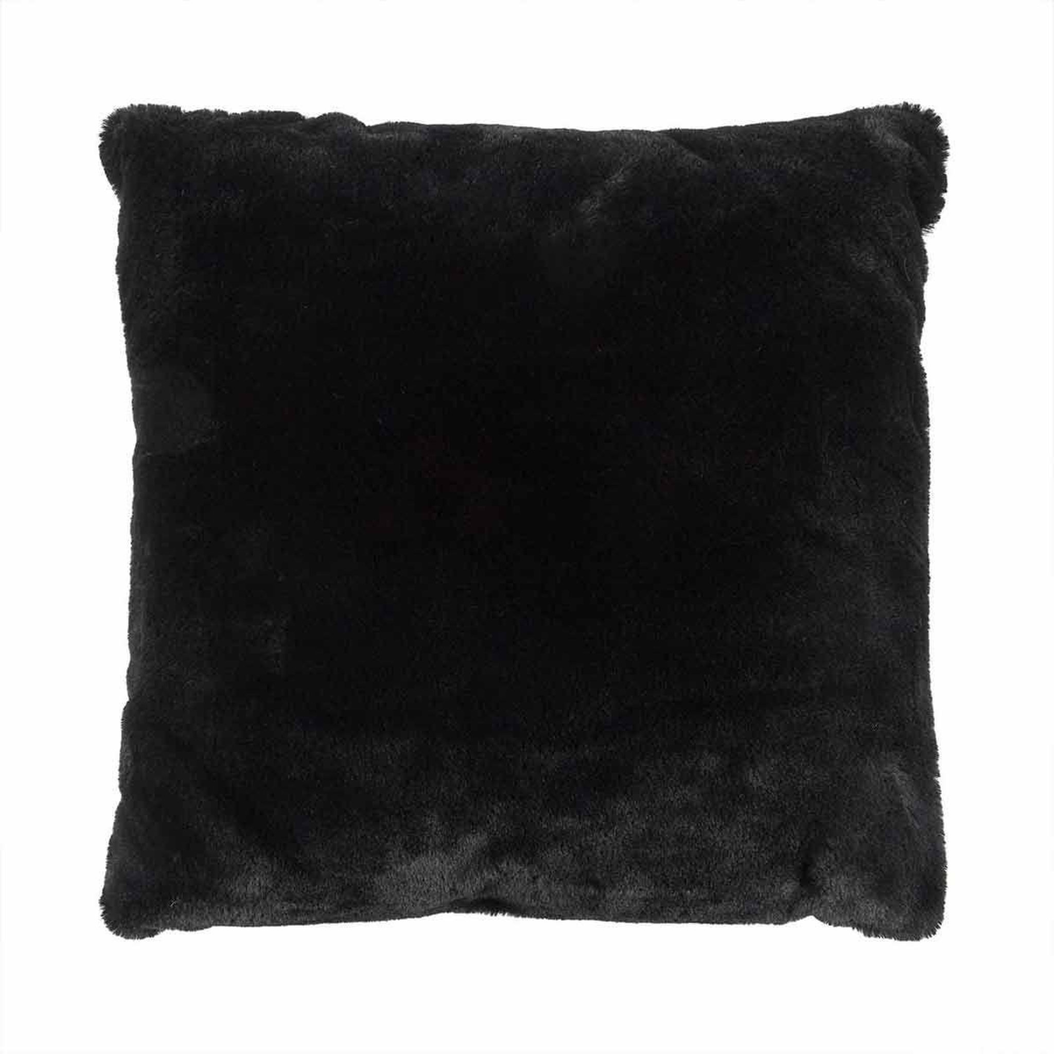 Voir la diapositive 2 : The Home Deco Factory Coussin déco  imitation fourrure  40x40cm noir