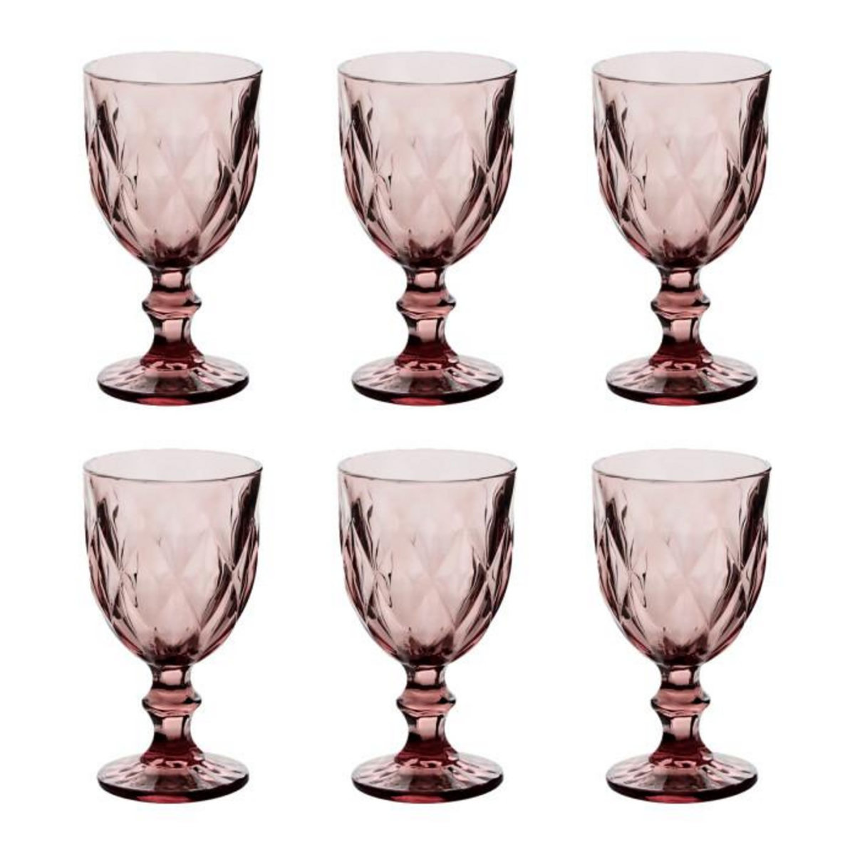 SECRET DE GOURMET Lot de 6 Verres à Vin  Lea  23cl Rose