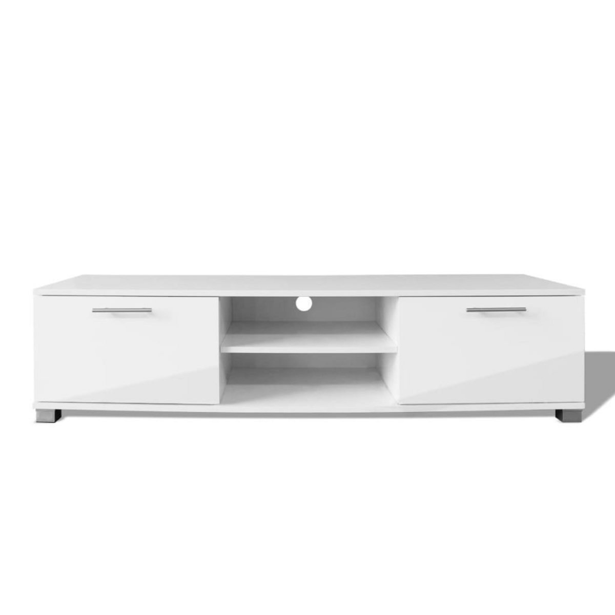 VIDAXL Meuble TV Blanc brillant 120x40,5x35 cm