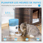 Voir la diapositive 4 : PAWHUT Distributeur de nourriture chat chien - distributeur de croquettes automatique programmable - gamelle incluse - acier inox. ABS blanc
