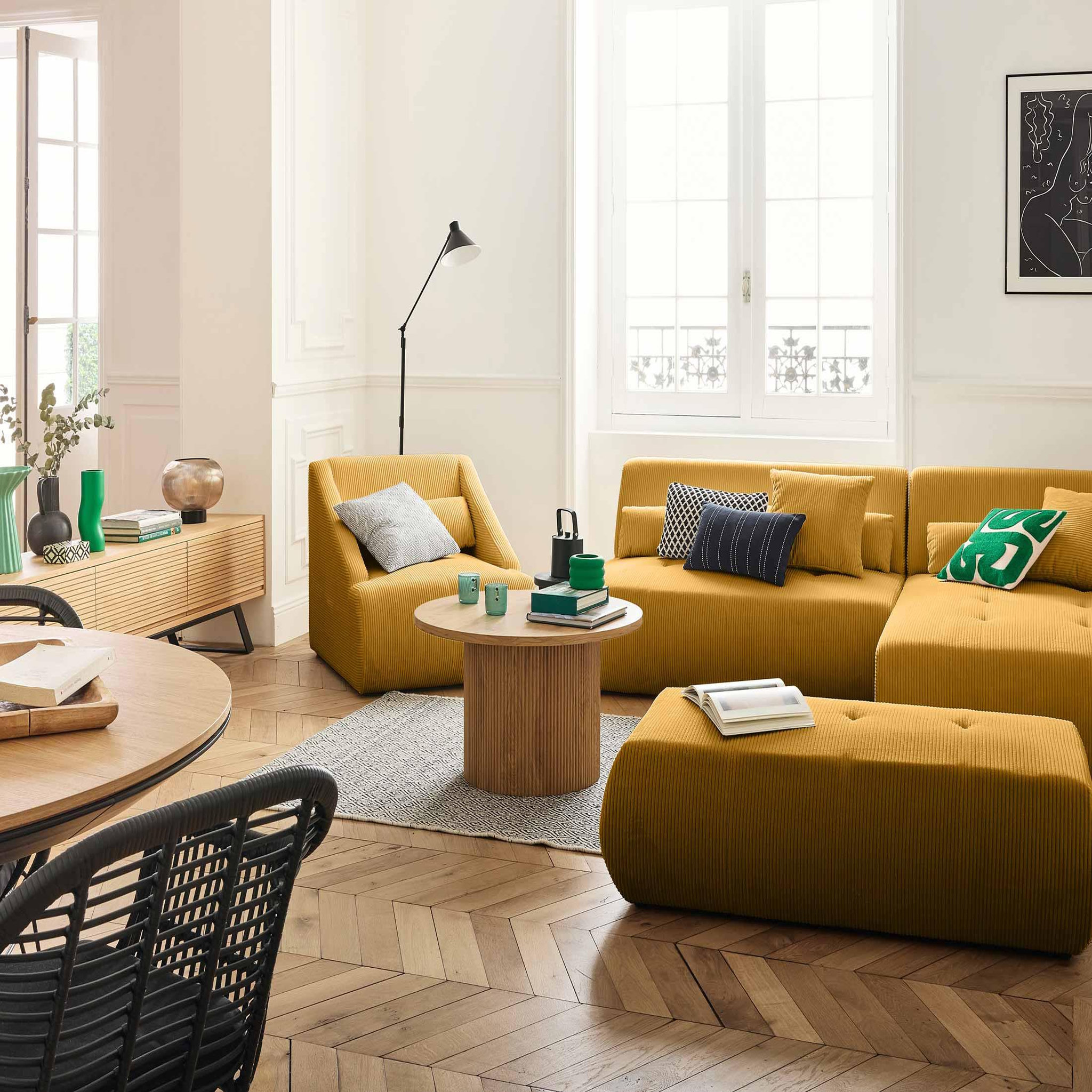 Voir la diapositive 3 : LISA DESIGN Onyx - fauteuil - en velours côtelé
