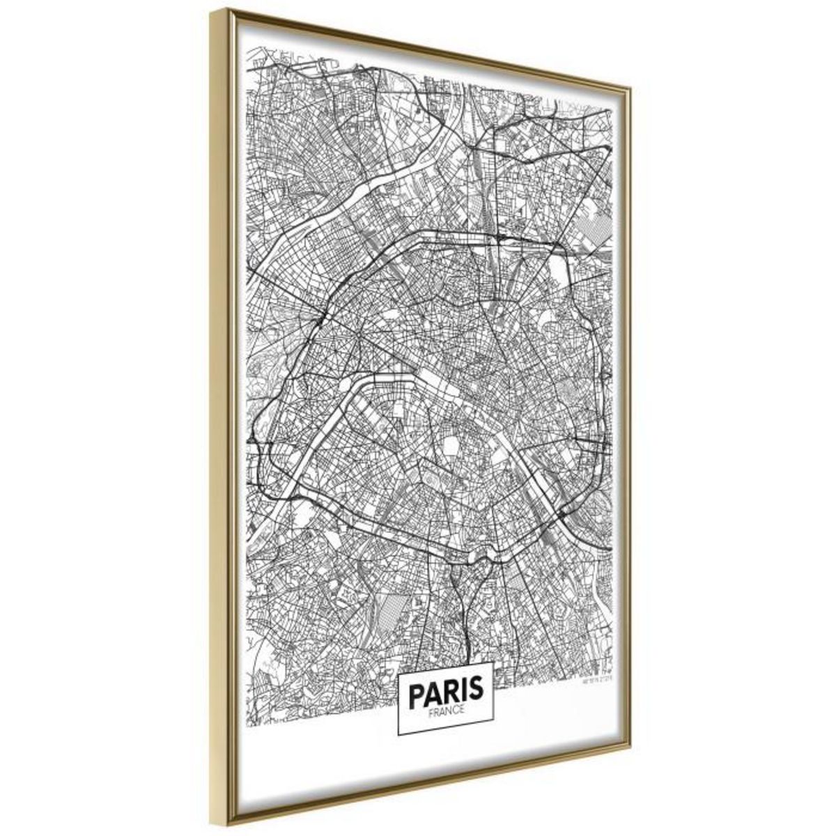 Paris Prix Affiche Murale Encadrée  City Map Paris