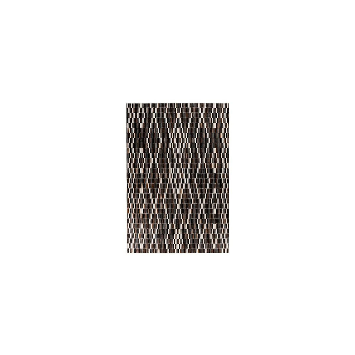 Paris Prix Tapis Fait Main en Cuir  Lavin  Noir & Blanc