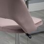Voir la diapositive 4 : VINSETTO Vinsetto Chaise de bureau design contemporain dossier ergonomique ajouré strié hauteur réglable pivotante 360° piètement chromé velours rose poudré