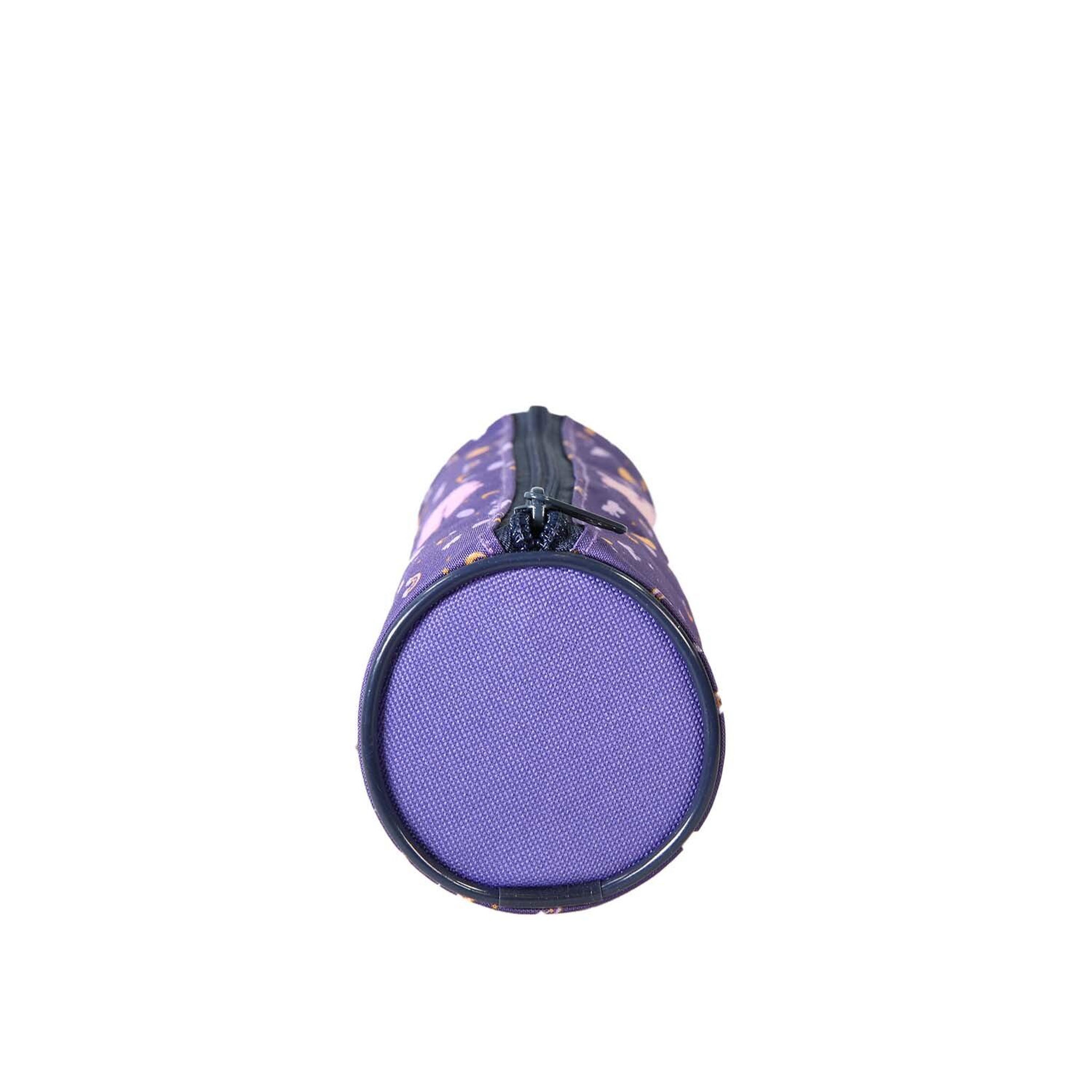 Voir la diapositive 3 : Bagtrotter Cybel - Trousse Scolaire Ronde - Violet - Fille - 1 Compartiment Zippé
