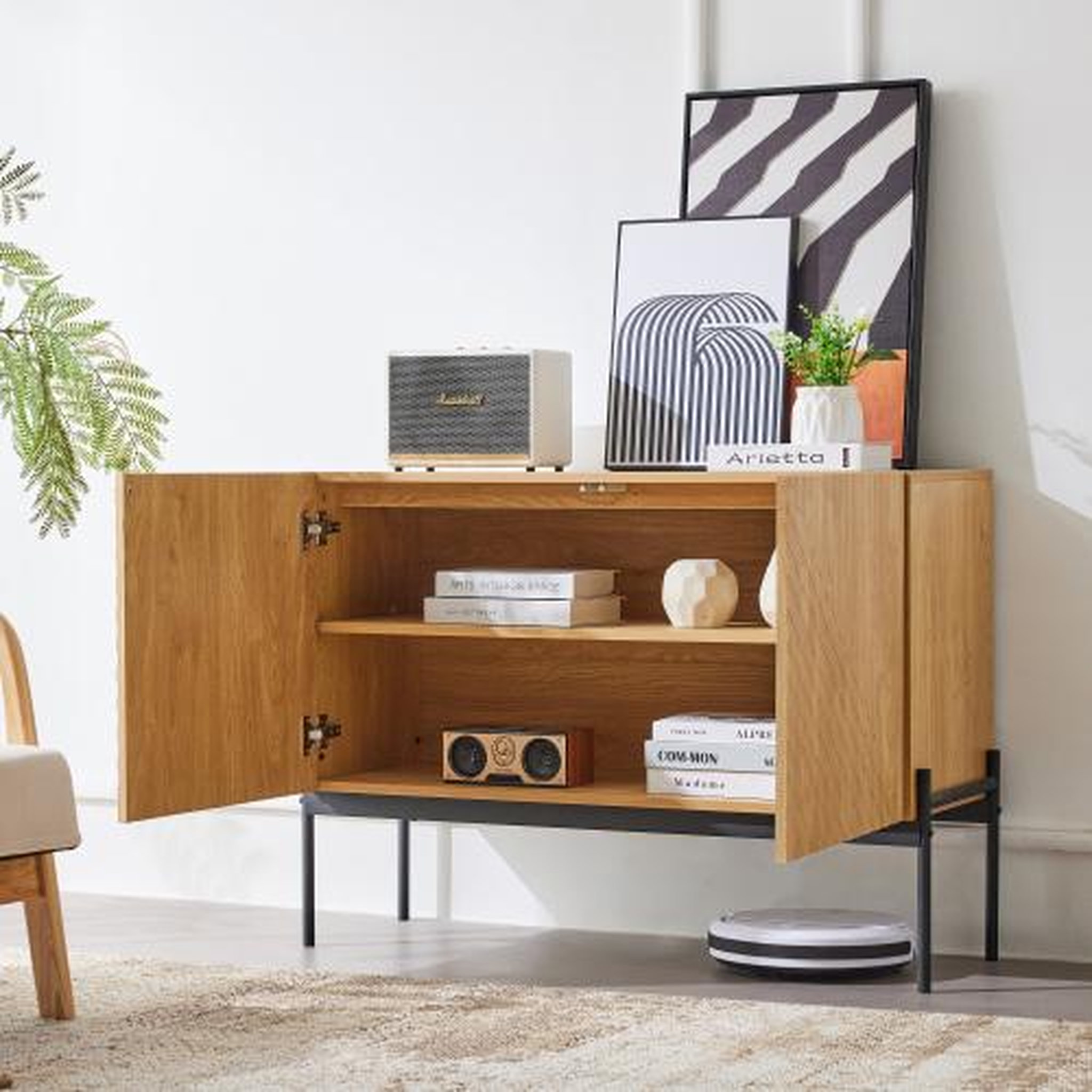 Voir la diapositive 2 : MERAX Buffet 2 porte(s) 0 tiroir(s) - 100 cm naturel panneau de particules
