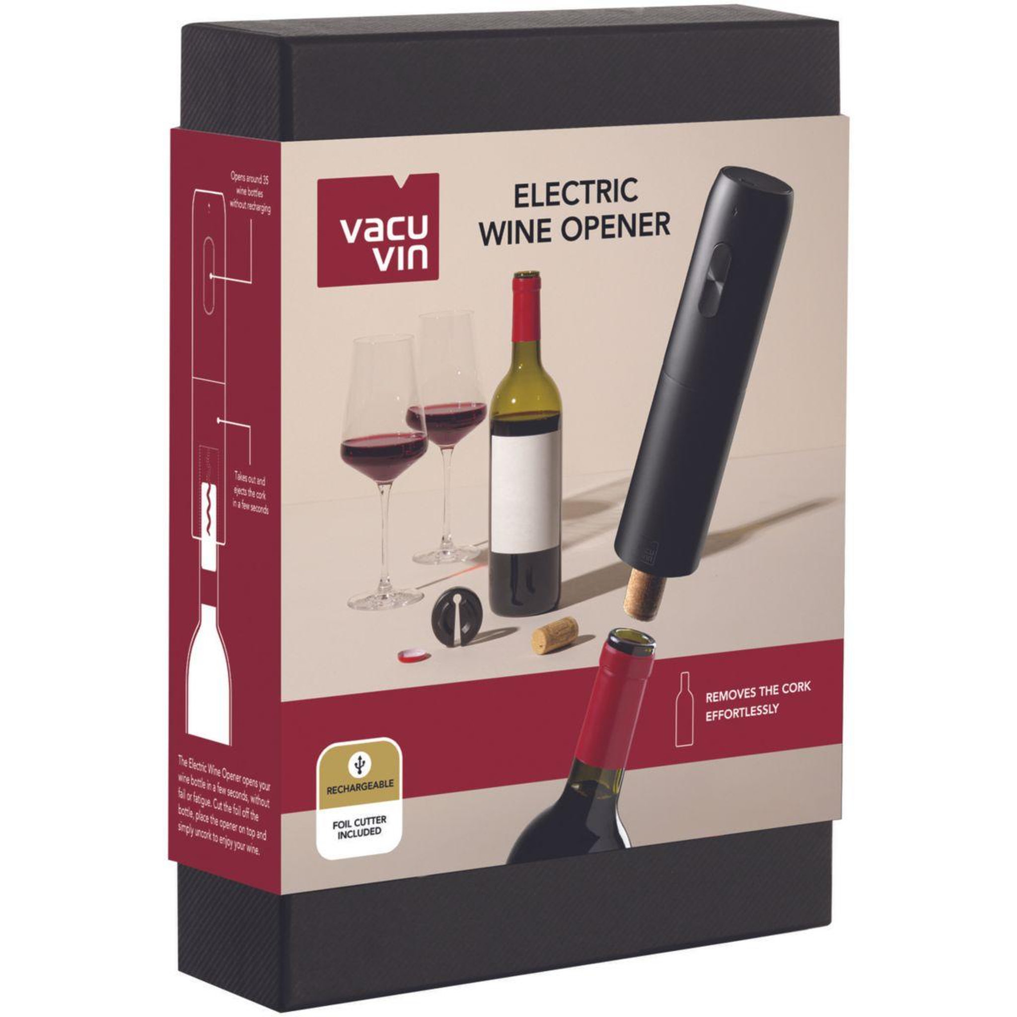 Voir la diapositive 3 : VACUVIN Tire bouchon électrique wine opener rechargeable