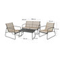 Voir la diapositive 4 : BEST MOBILIER Pilar - salon bas de jardin 4 places - métal et résine tressée