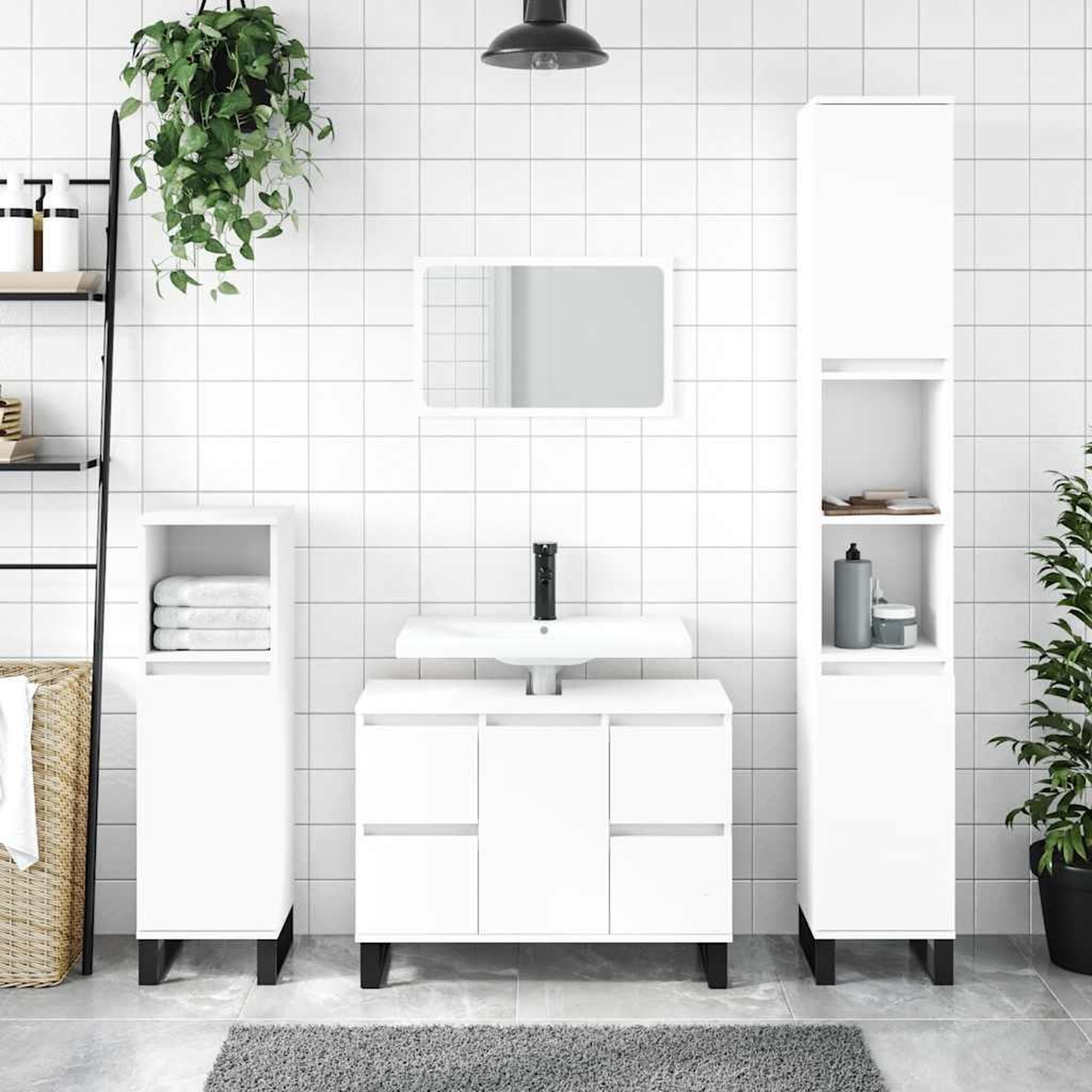 VIDAXL Armoire de salle de bain blanc 80x33x60 cm bois d'ingenierie