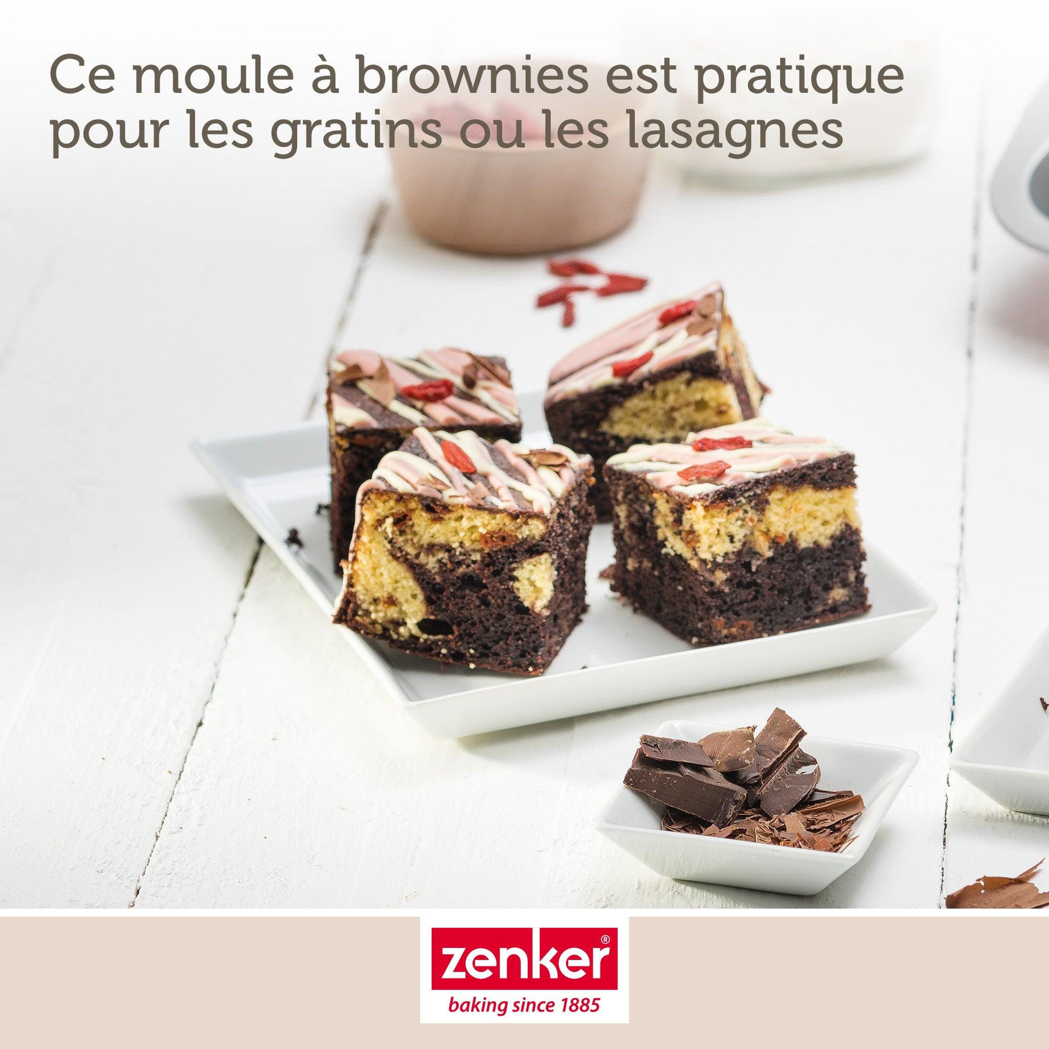 Voir la diapositive 5 : ZENKER Lot de 2 moules à brownies 27 x 26 cm zenker special creative