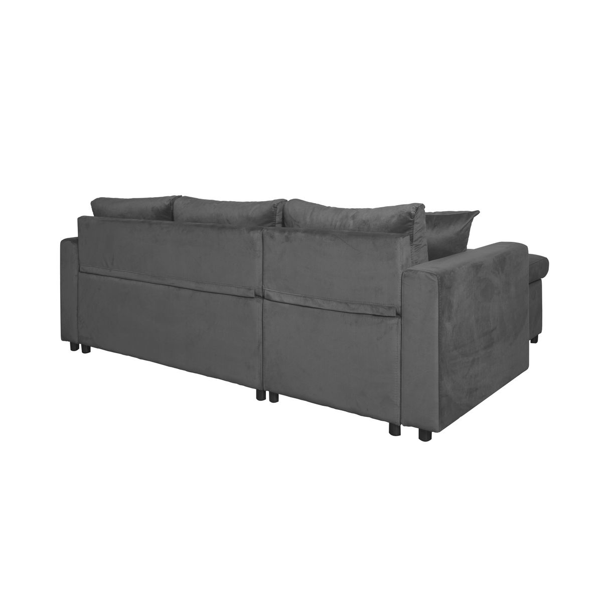 Canapé d'angle convertible et réversible  tissu aspect velours 3 places MATHILDE