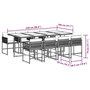 Voir la diapositive 6 : VIDAXL Ensemble a manger de jardin 9pcs coussins noir resine tressee