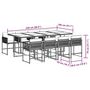 Voir la diapositive 6 : VIDAXL Ensemble a manger de jardin 9pcs coussins noir resine tressee