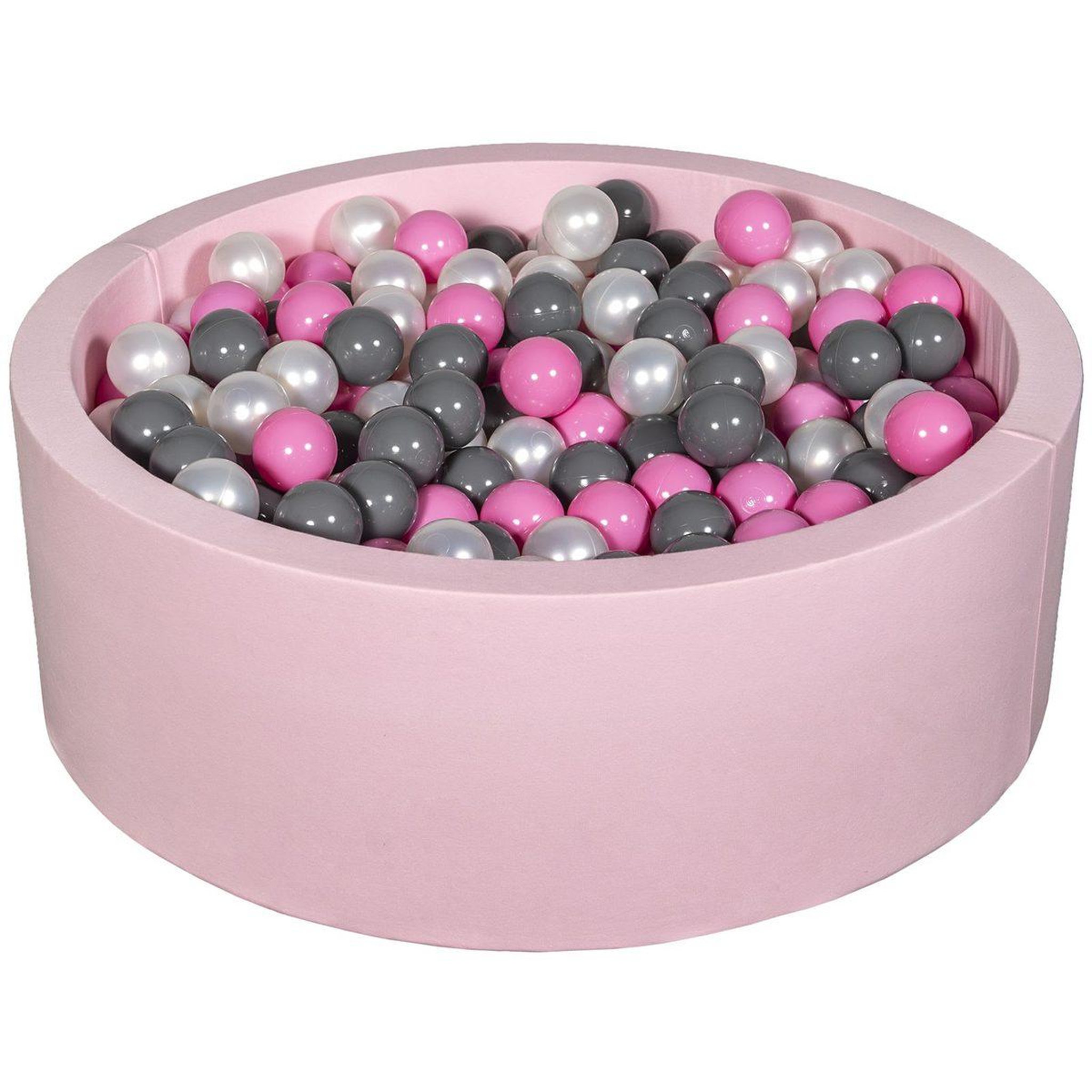 VELINDA Piscine à balles aire de jeu + 450 balles rose perle, rose clair, gris