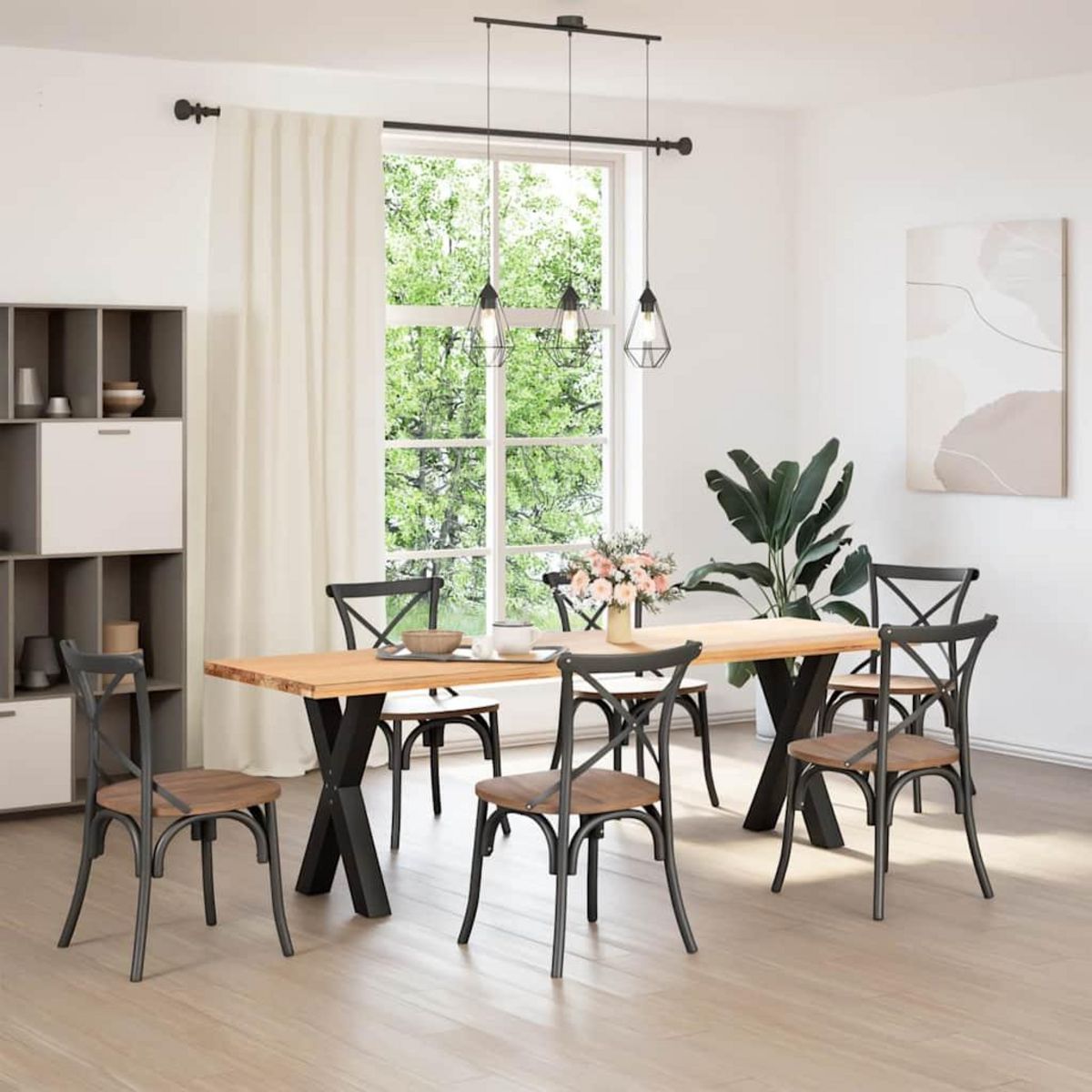 VIDAXL Pieds de table a manger forme de X 2 pcs noir 50x(72-73) cm