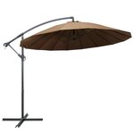 VIDAXL Parasol suspendu avec poteau taupe 3 m