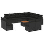Voir la diapositive 2 : VIDAXL Salon de jardin avec coussins 13 pcs noir resine tressee