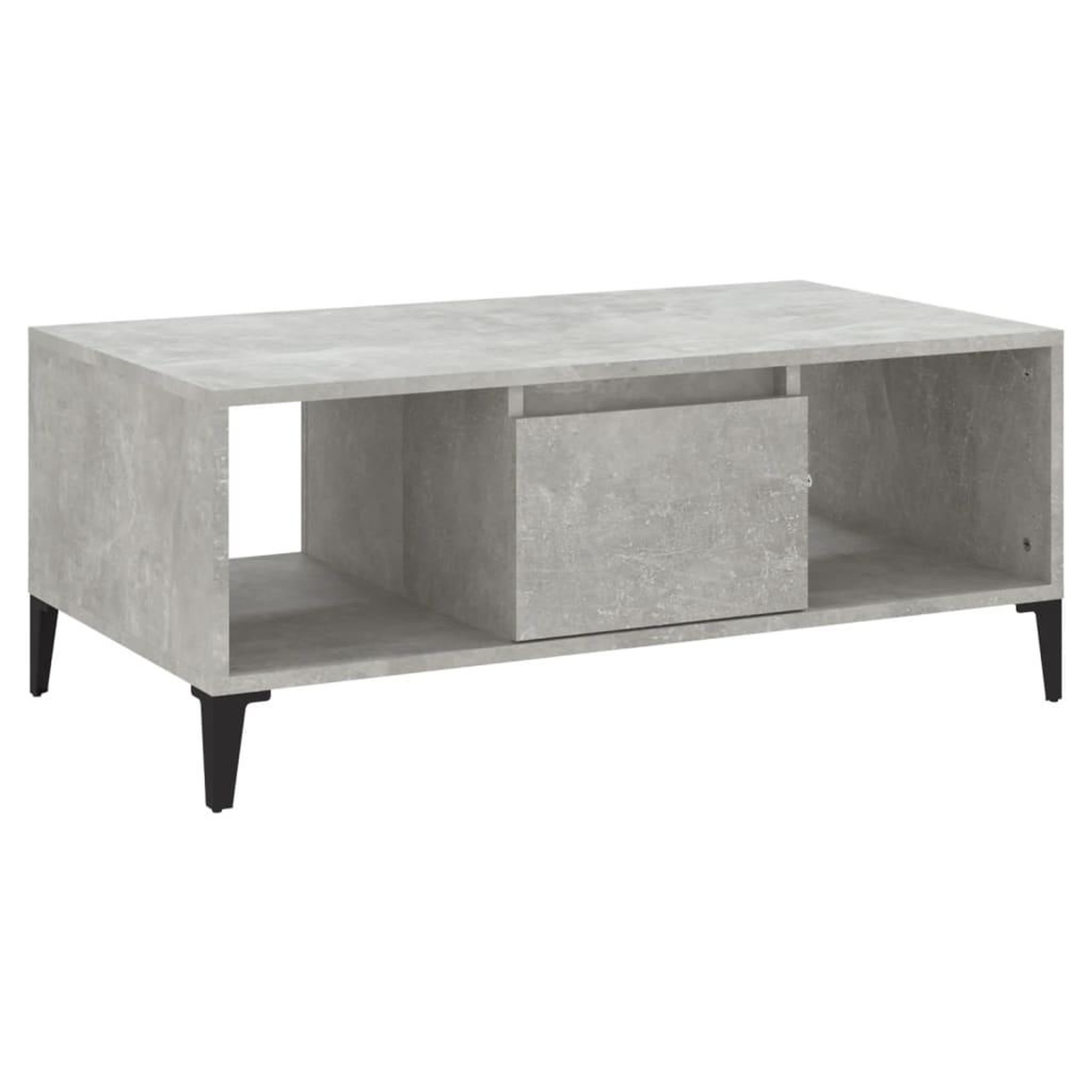 Voir la diapositive 2 : VIDAXL Table basse Gris beton 90x50x36,5 cm Bois d'ingenierie