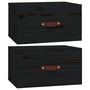 Voir la diapositive 2 : VIDAXL Tables de chevet murales 2 pcs Noir 40x29,5x22 cm