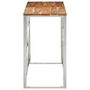 Voir la diapositive 3 : VIDAXL Table console argente acier inoxydable et bois massif d'acacia