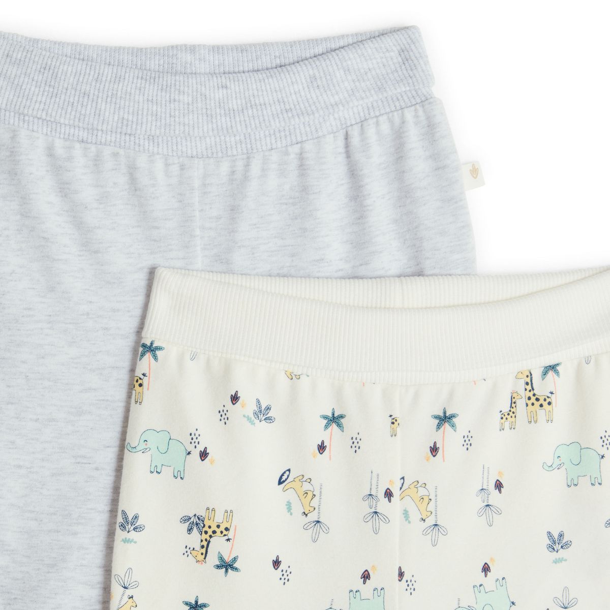 INEXTENSO Lot de 2 pantalons de naissance avec pieds jersey